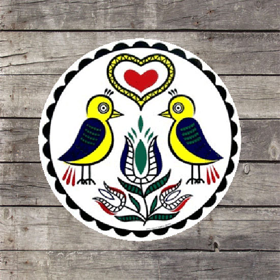 CONESTOGA CRAFTS Hex Sign 8" Love Birds 