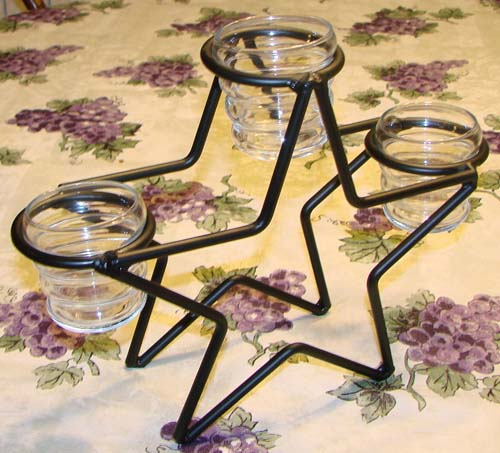 Amish Hand Crafted 9 Votive Cup Wrought Iron Candelabra Center Piece USA Made 