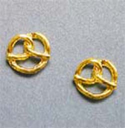Philadelphia Soft Pretzel Gold Post Earrings