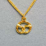 Philadelphia Soft Pretzel Gold Necklace