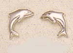Sterling Silver Atlantic Bottle Nose Dolphin Post Earrings