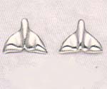 Solid Sterling Silver Whale's Tail Post Earrings