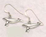 Solid Sterling Silver Whale Wrapped Hook Earrings