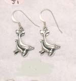 Solid Sterling Silver Twin Whale Wrapped Hook Earrings