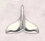 Solid Sterling Silver Whale's Tail Pendant