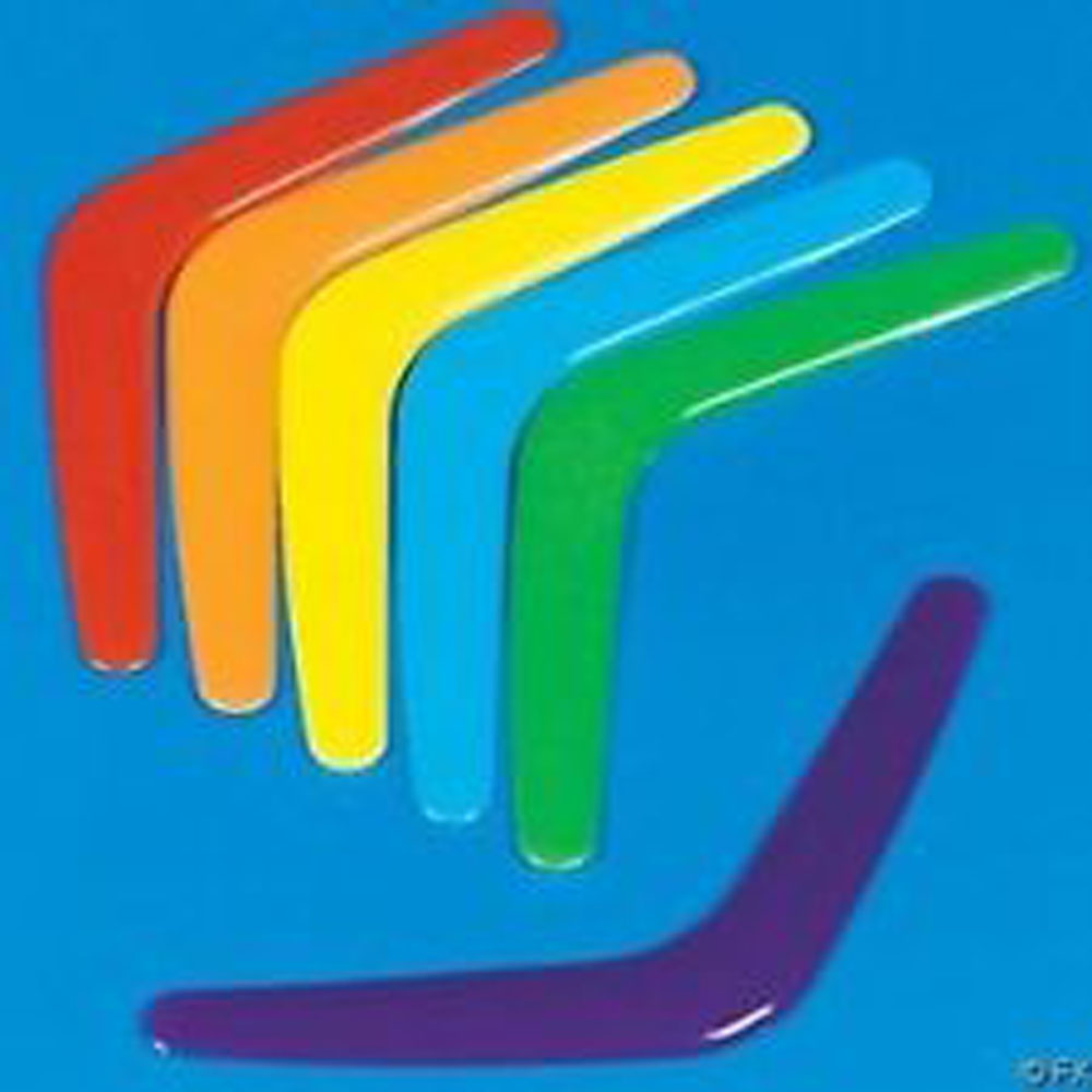 6-Each-Plastic-Boomerangs-Assorted-Colors-Cool-Science-Discovery-Toy-No-Tax