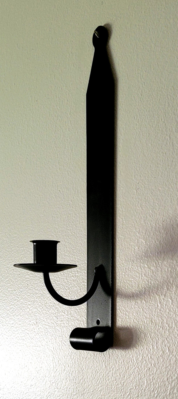 Amish Hand Crafted Star Top Taper Candle Wrought Iron Wall Sconce MADE IN USA 
